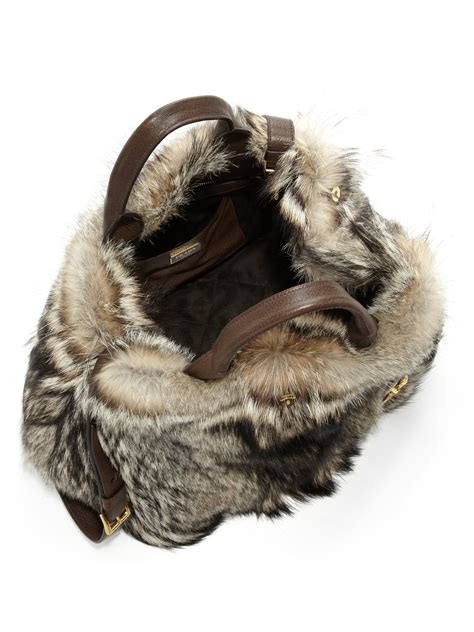 prada fox fur handbag|PRADA Fur Exterior Bags & Handbags for Women .